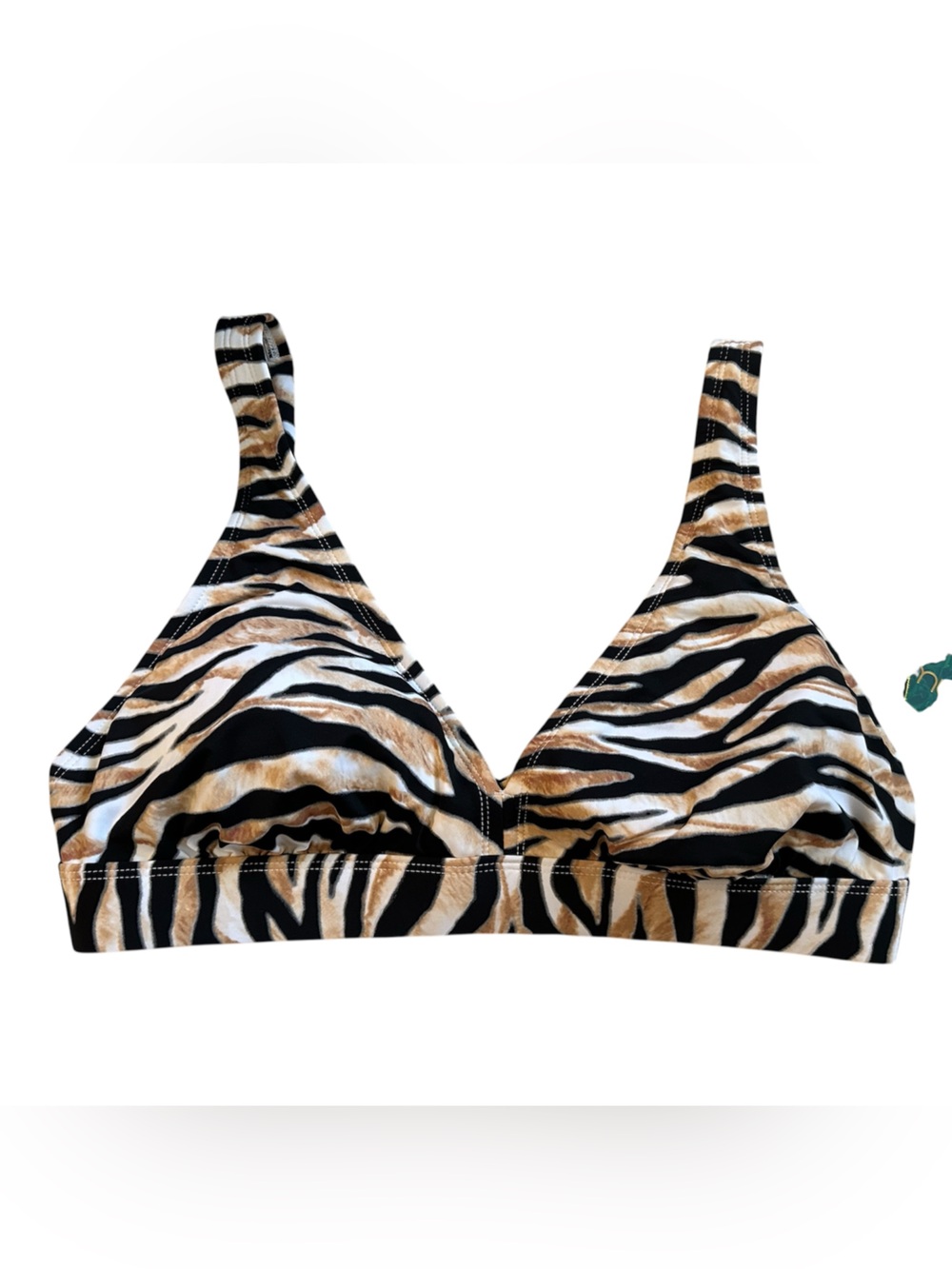 Mynah Tiger Stripe V-Neck Bikini Swim Top - Size D/DD NWT - Picture 2 of 5